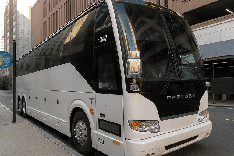 a Chino Hills Minibus Company coach bus